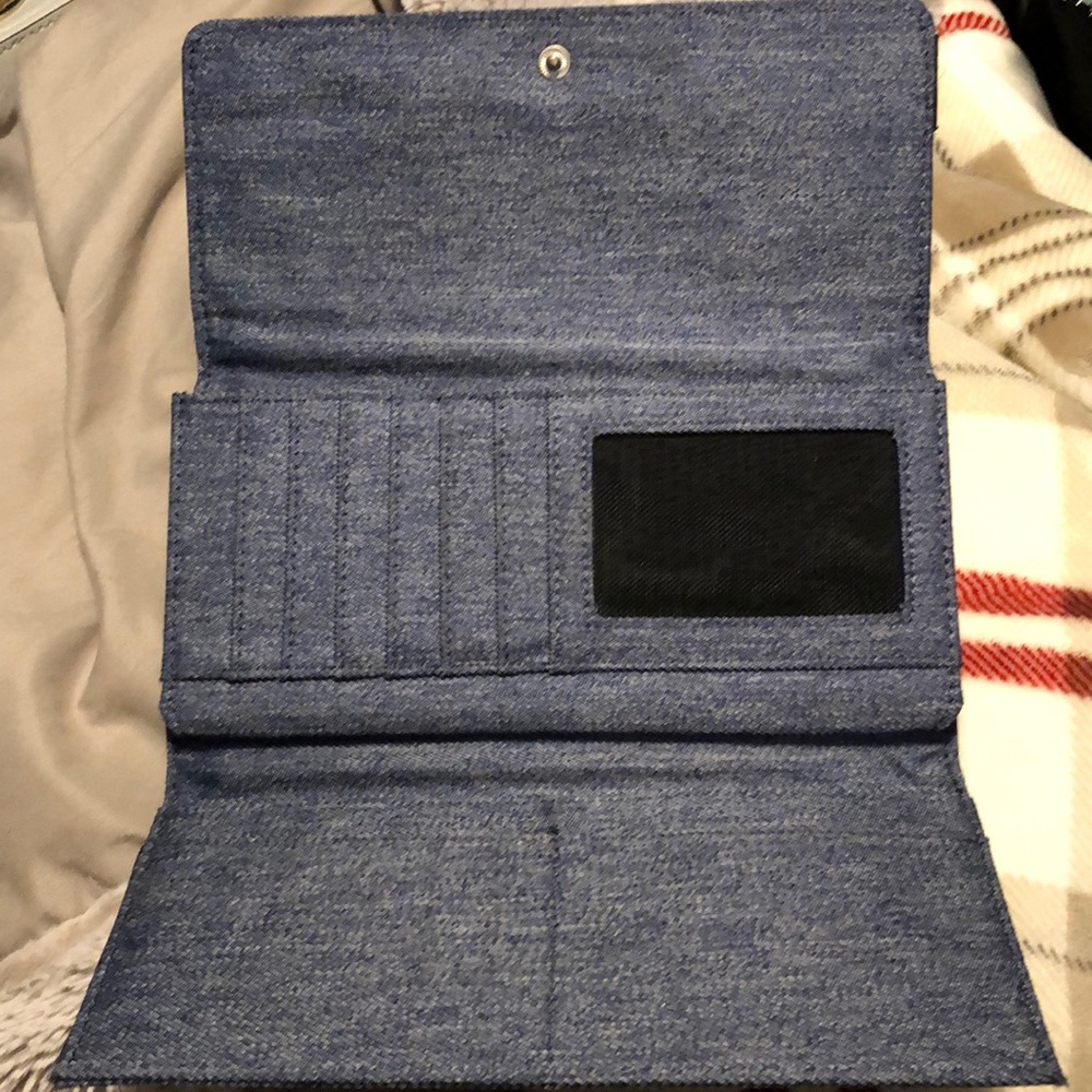 Denim look fabric wallet